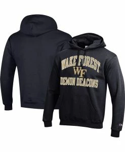 Champion Men's Black Wake Forest Demon Deacons High Motor Pullover Hoodie
