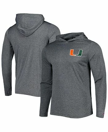 Champion Men's Gray Miami Hurricanes Hoodie Long Sleeve T-shirt - Image 2