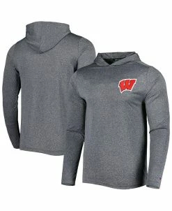 Champion Men's Gray Wisconsin Badgers Hoodie Long Sleeve T-shirt