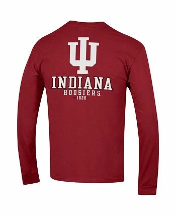 Champion Men's Crimson Indiana Hoosiers Team Stack Long Sleeve T-shirt - Image 3